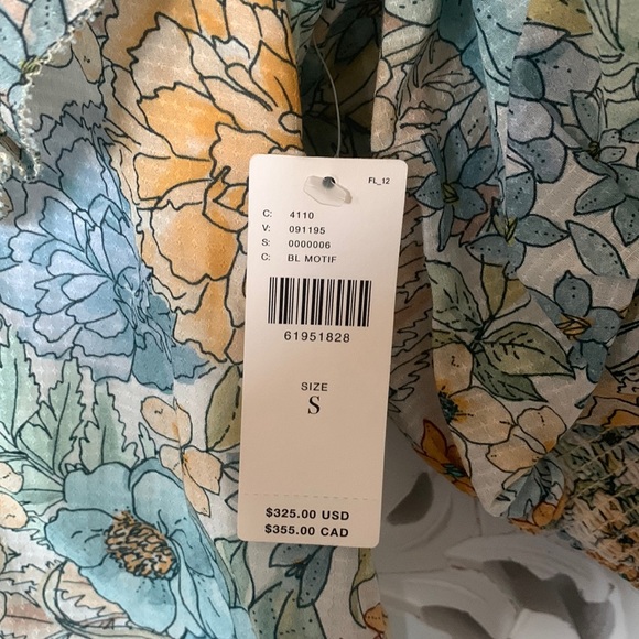 🆕 Magali Pascal Beautiful Floral Puff Sleeve Ruffle Top - Picture 13 of 15